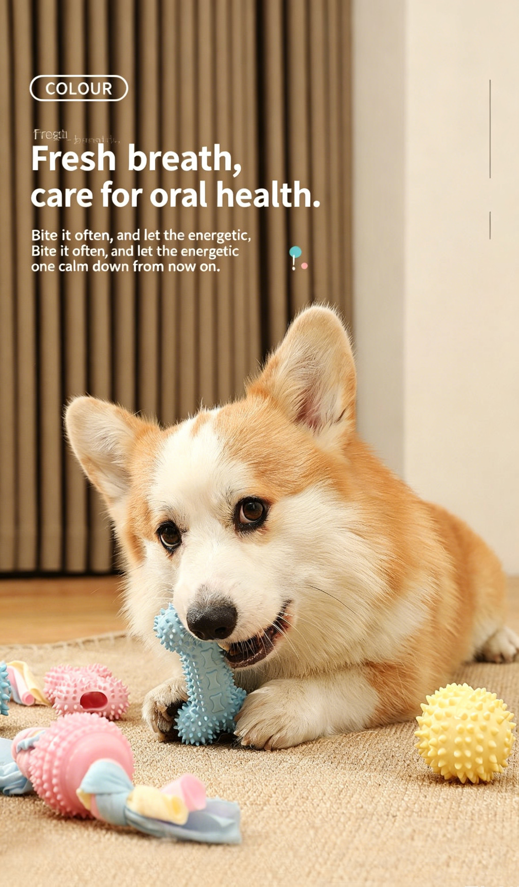 Dog TPR Chew Toy,Macaron Color Teething Stick,Durable Bite‑Resistant Dental Toy for Puppy & Adult Dog,Boredom Relief Interactive Toy