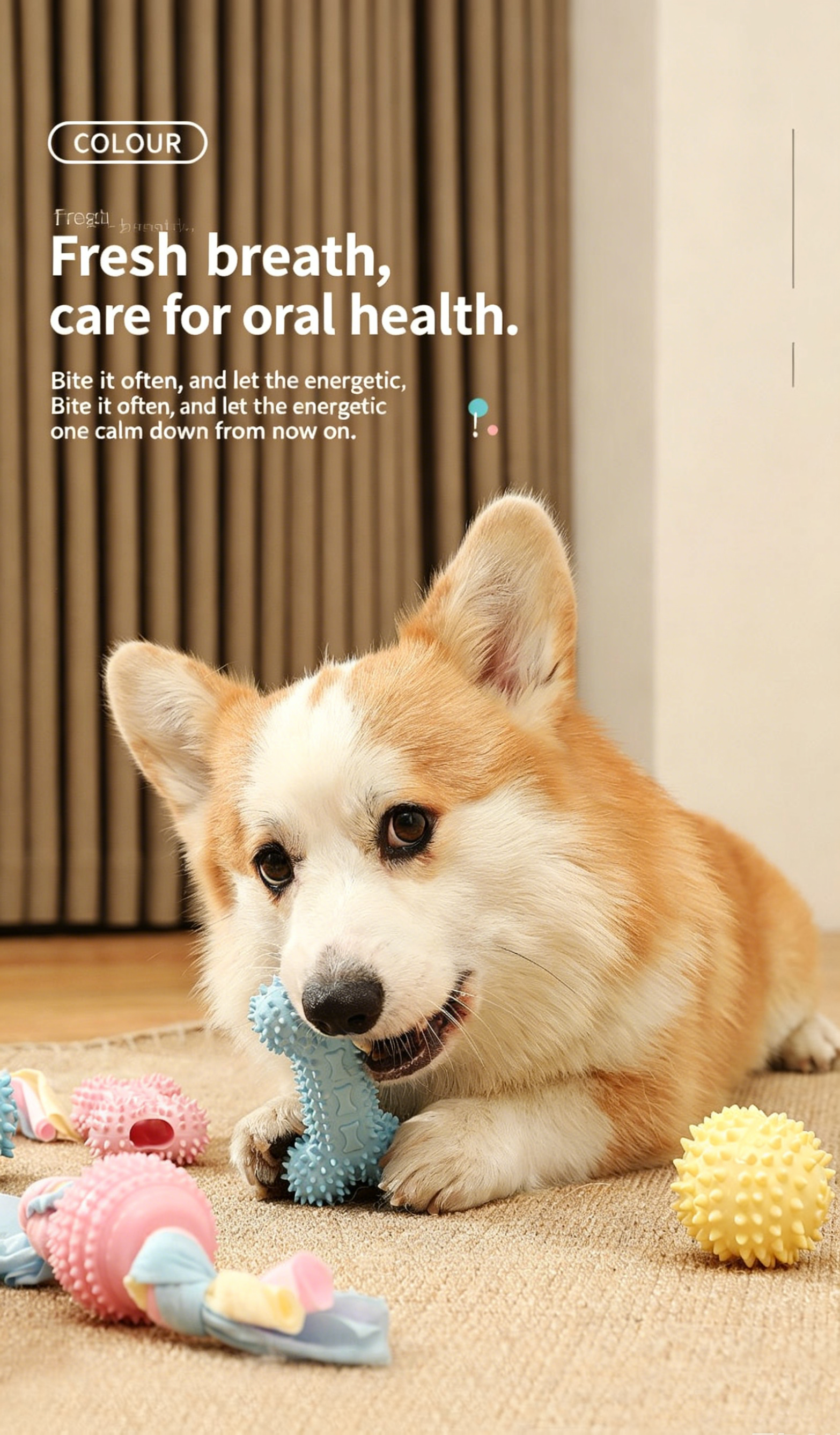 Dog TPR Chew Toy,Macaron Color Teething Stick,Durable Bite‑Resistant Dental Toy for Puppy & Adult Dog,Boredom Relief Interactive Toy