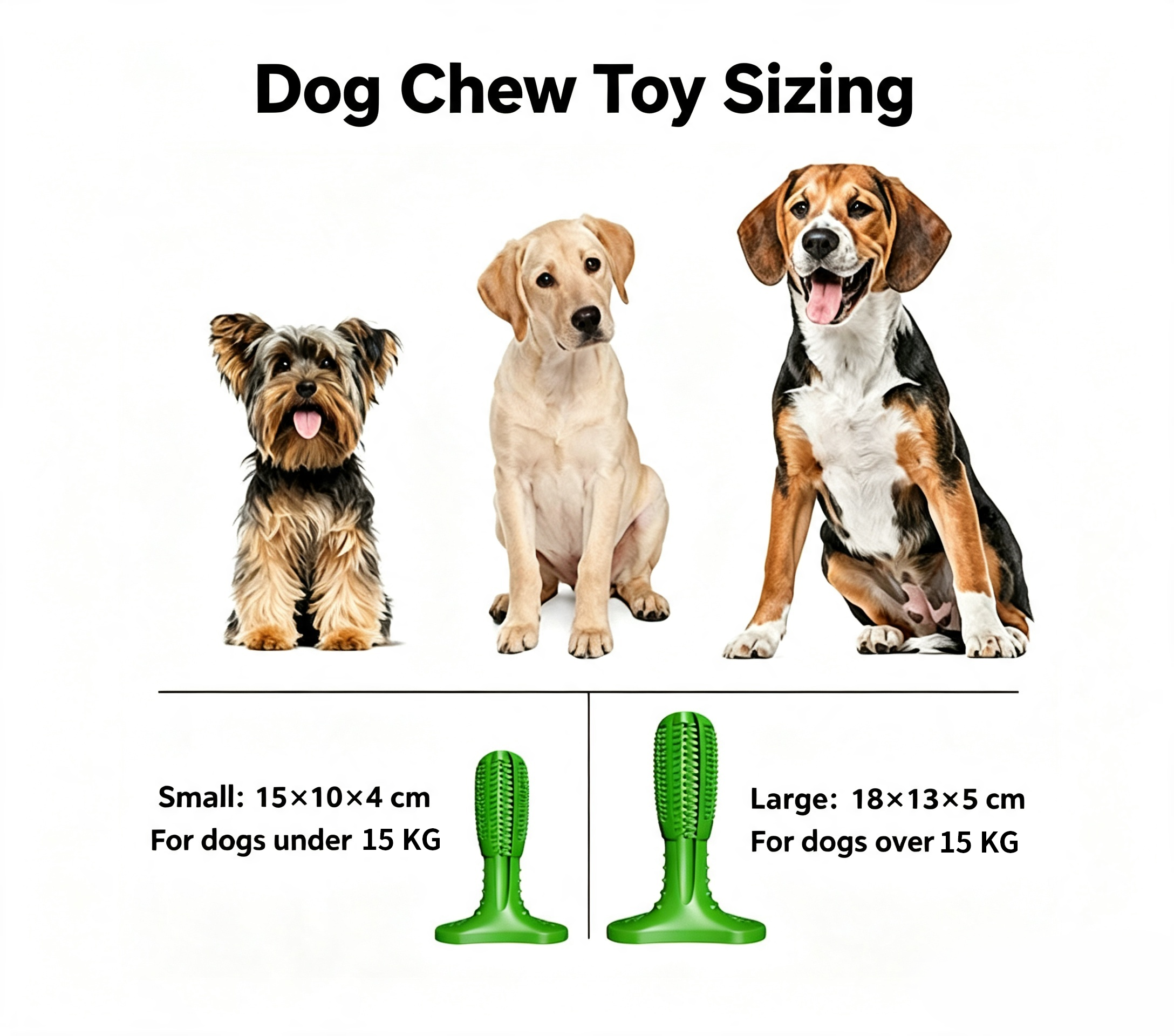 Durable Rubber Dog Chew Stick, Safe Teething Toy, Teeth Cleaning Interactive Play Toy for Medium Large Dogs