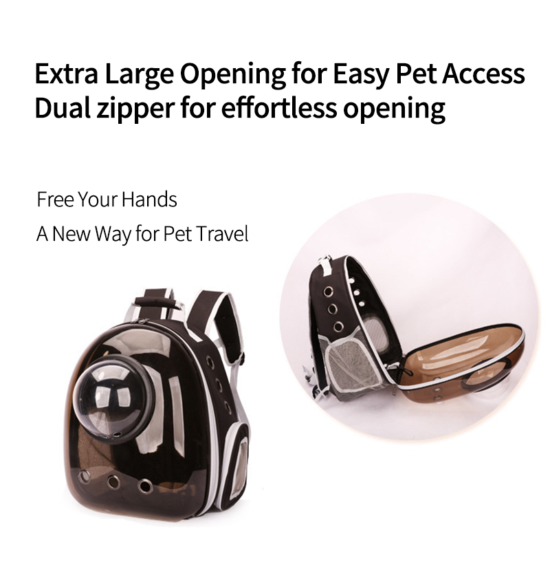 Cat Space Backpack Carrier, Semi‑Shaded Privacy Clear Pet Travel Backpack, Breathable Carrier for Small Cats & Puppies Under 6kg