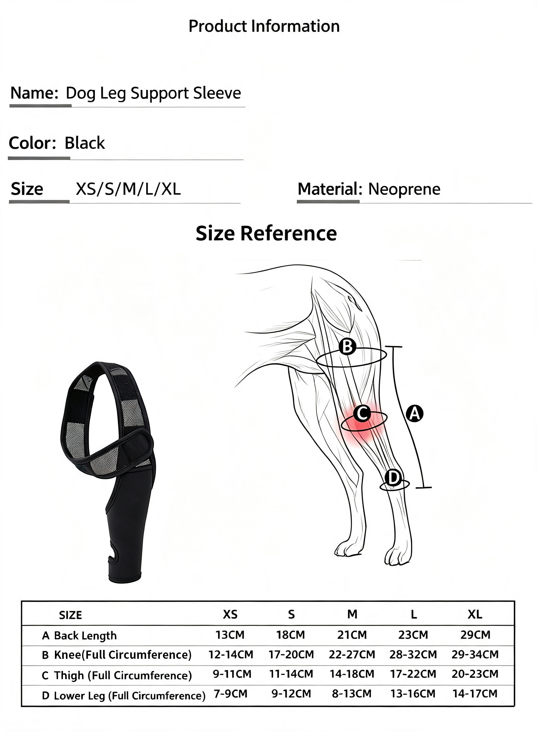 Adjustable Dog Leg Joint Knee Brace, Neoprene Canine Leg Support Sleeve for Injury Recovery, Post Surgery Protection & Arthritis Relief, Fits All Four Legs