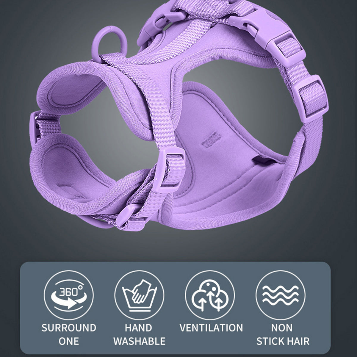 Anti-Escape Anti-Pull Dog Harness 4-Piece Set, Adjustable Breathable Pet Walking Kit with Collar, Leash & Poop Bag Dispenser, 15 Colors Available