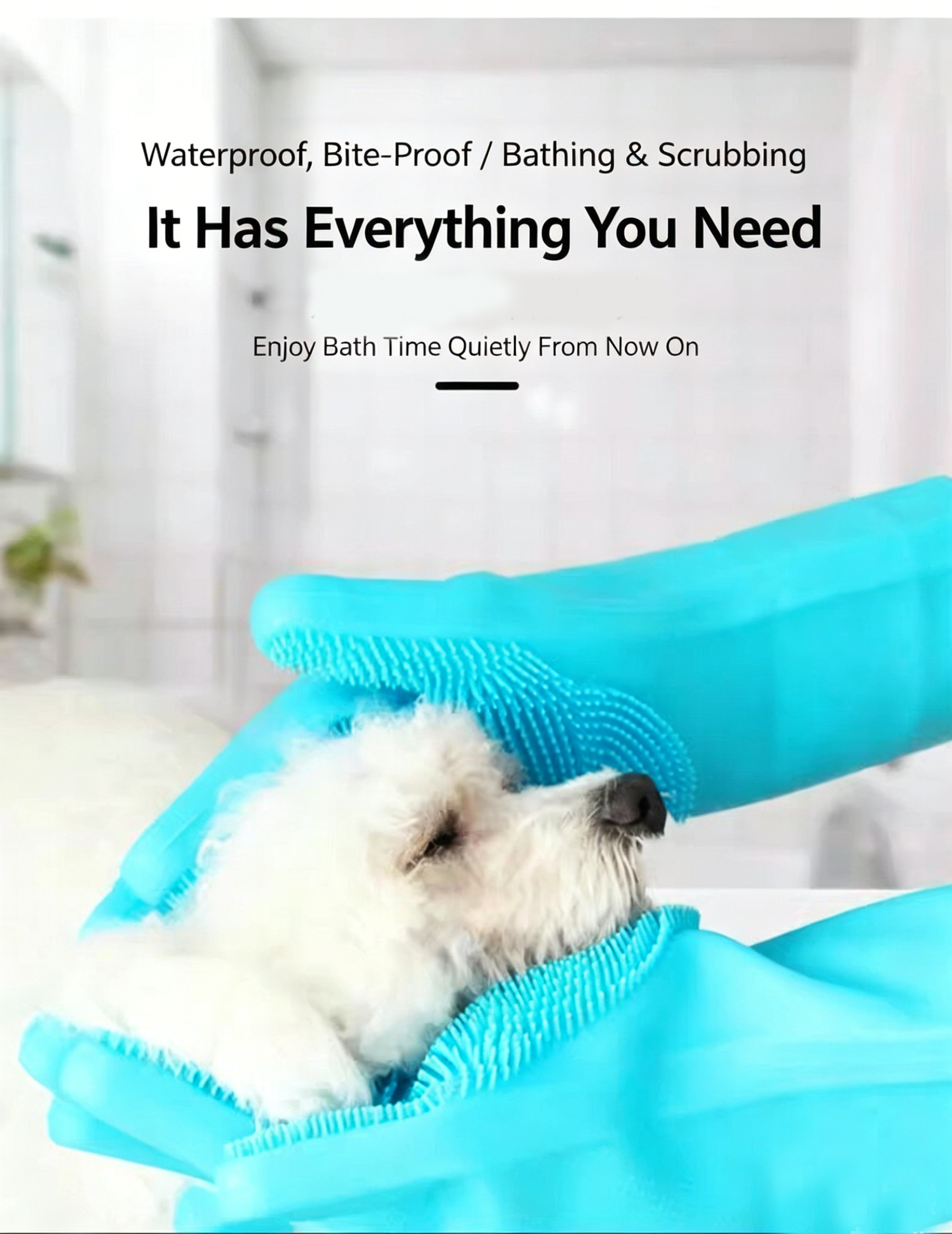 Thickened Silicone Pet Grooming Gloves, Up to 3000 Soft Massage Bristles, Dog Cat Bathing Brush Glove, Splash‑Resistant Deshedding Glove for Long & Short Haired Pets