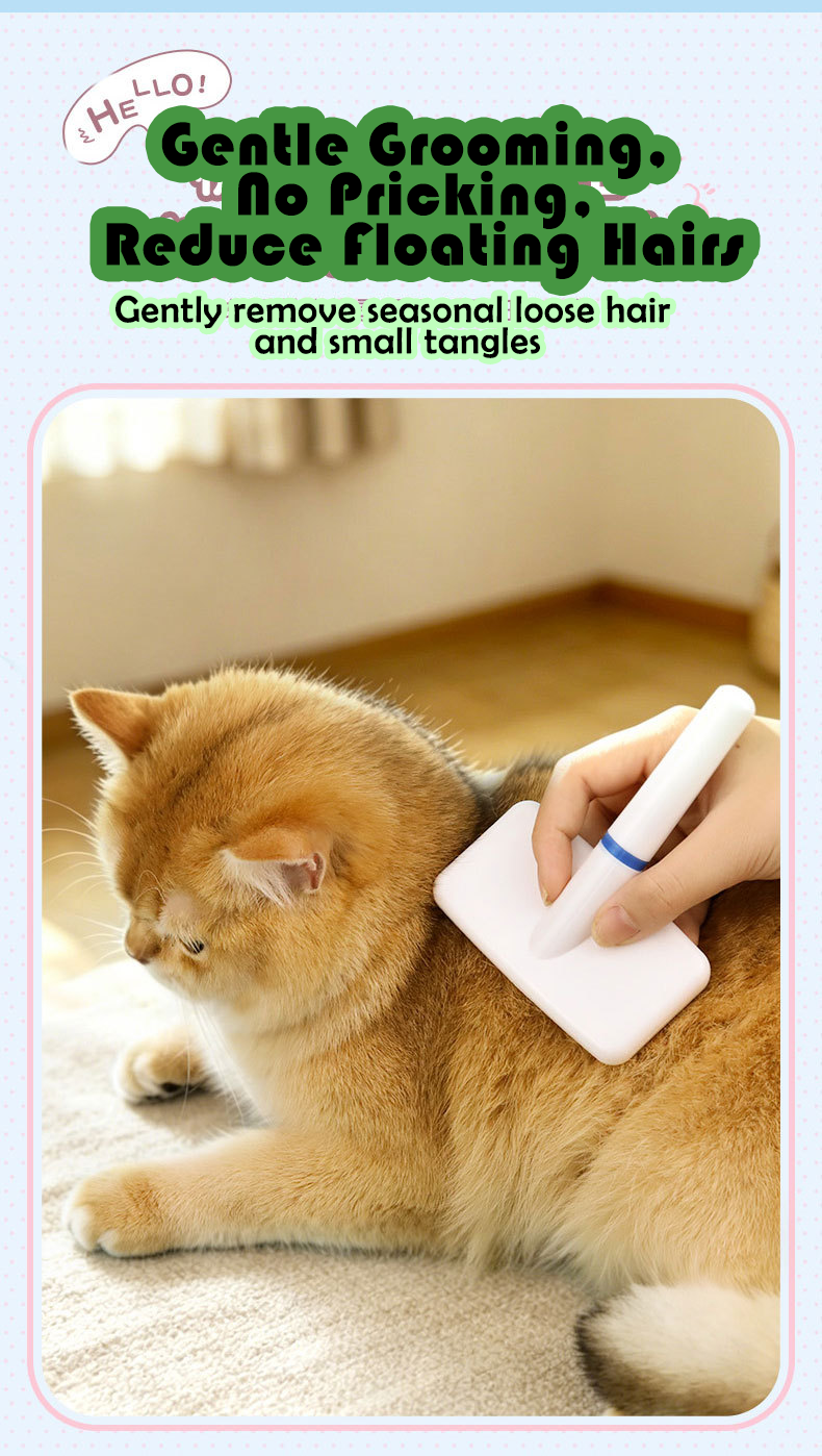 V‑Shaped Steel Pin Pet Grooming Comb, Gentle Loose Hair Remover, Daily Grooming Brush for Cats & Small Dogs