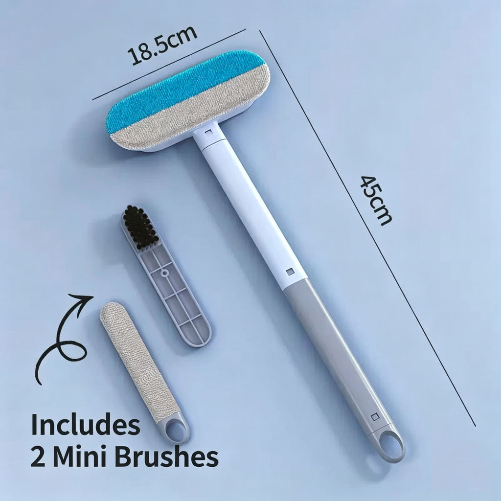Long Handle Pet Hair Remover Brush – Reusable Lint Remover for Couch, Bed, Carpet & Clothing