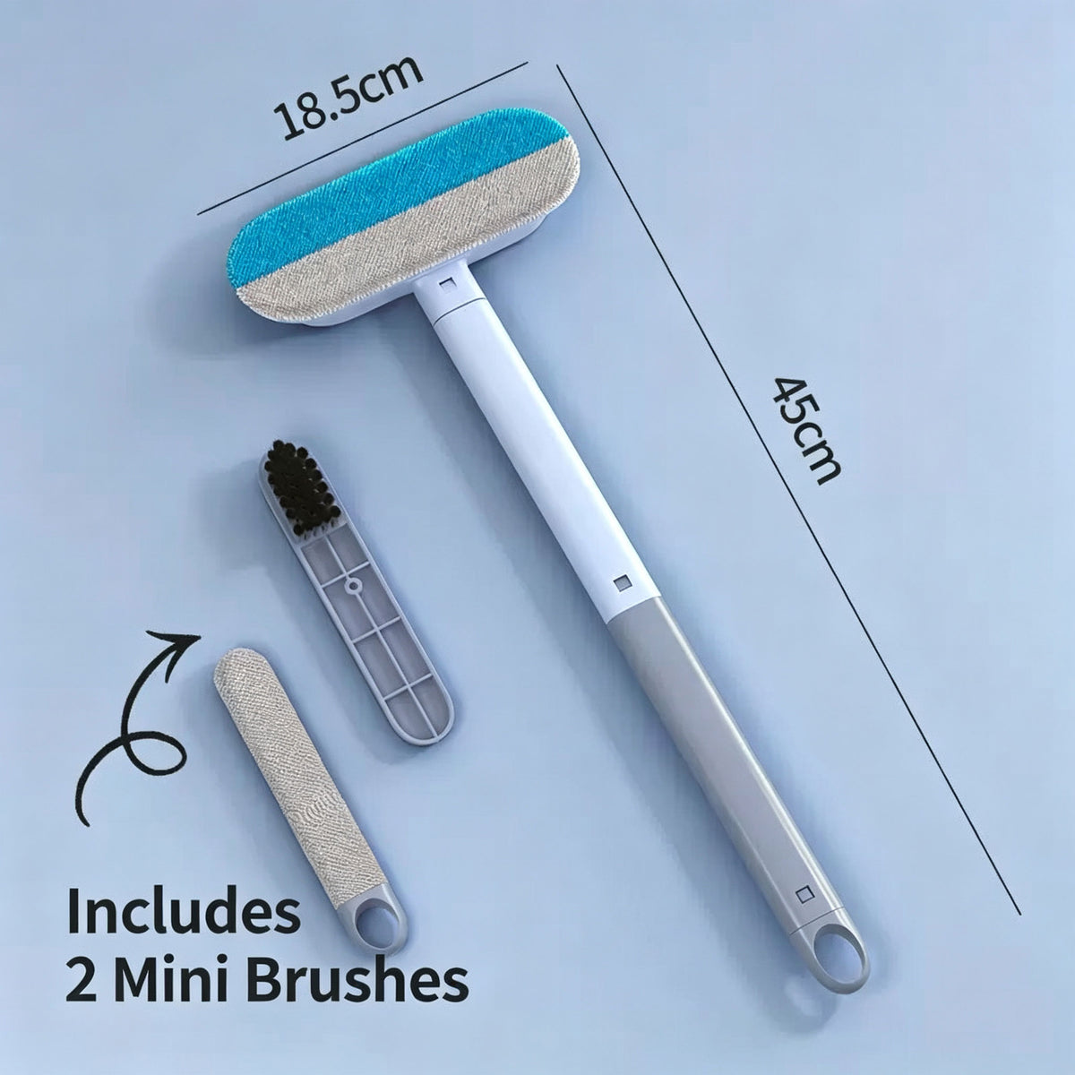 Long Handle Pet Hair Remover Brush – Reusable Lint Remover for Couch, Bed, Carpet & Clothing