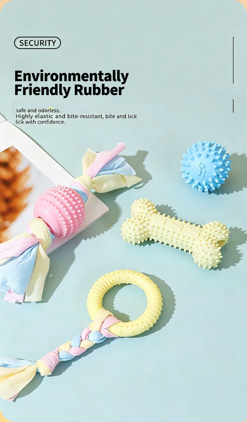 Dog TPR Chew Toy,Macaron Color Teething Stick,Durable Bite‑Resistant Dental Toy for Puppy & Adult Dog,Boredom Relief Interactive Toy