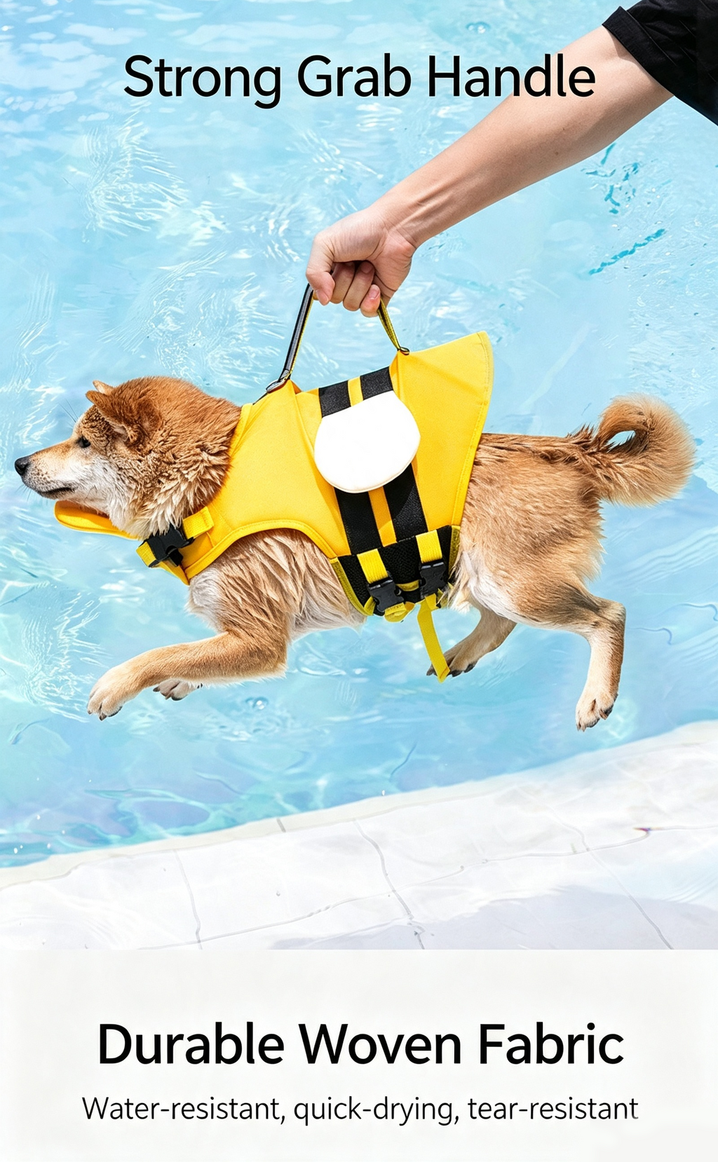 Cute Cartoon Dog Life Jacket | Bee, Duck & Crocodile Pet Swim Vest with Head Support, Reflective Rescue Handle & Leash D-Ring