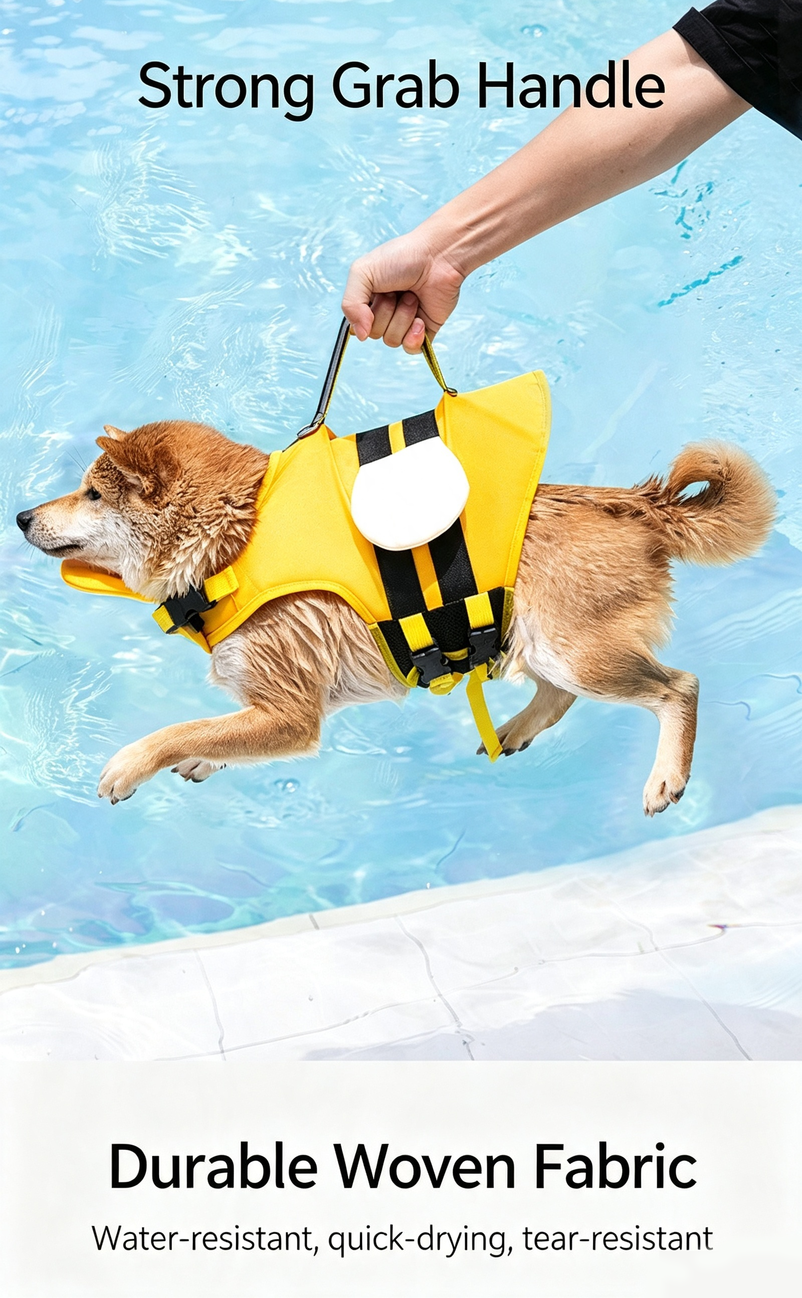 Cute Cartoon Dog Life Jacket | Bee, Duck & Crocodile Pet Swim Vest with Head Support, Reflective Rescue Handle & Leash D-Ring