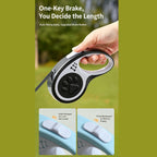 Retractable Dog Leash 16FT, U‑Shaped Anti‑Tangle Design, Heavy‑Duty Walking Leash with Alloy Hook for Small & Medium Dogs