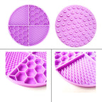 Silicone Slow Feeder Mat for Dogs & Cats, 61 Suction Cups Anti‑Slip Puzzle Feeding Mat, Dual‑Height Ridge Design for Wet & Dry Food