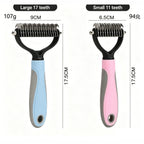 Double‑Sided Pet Dematting Comb for Dogs & Cats, Detangler Tool for Matted Tangled Fur, Summer Grooming & Thinning Brush