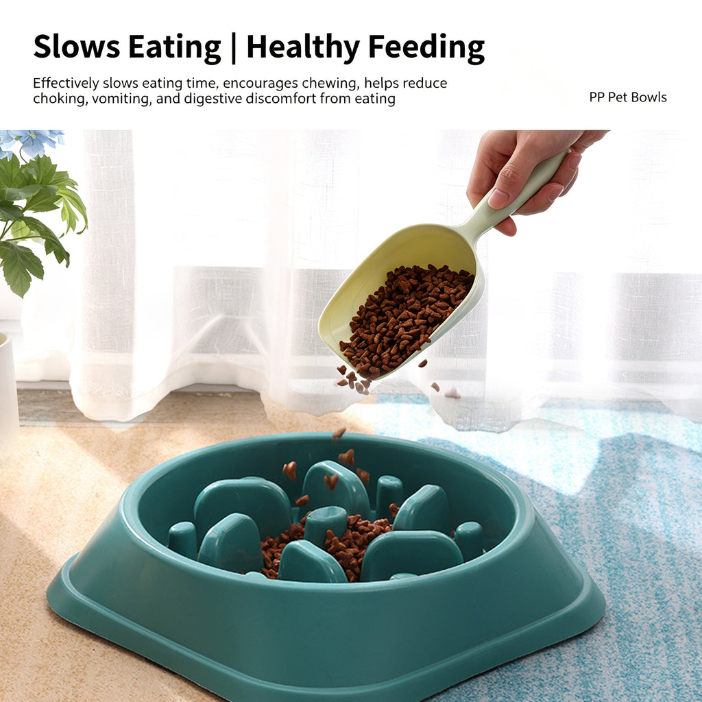 Slow Feeder Dog Bowl — Anti-Choke Pet Bowl with Non-Slip Base, Eco-Friendly PP, for Dogs & Cats