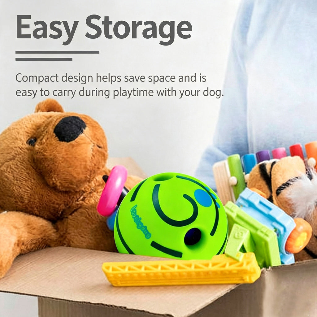 Interactive Dog Toy Ball, Shake & Chew Sound Making Toy for Indoor Outdoor Play, Enrichment Play Toy for Small Medium Large Dogs