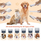 All‑in‑One Pet Grooming Vacuum Kit｜Low‑Noise Strong Hair‑Suction with 12 Attachments for Dogs & Cats