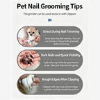 Rechargeable Electric Pet Nail Grinder, Low‑Vibration Quiet Nail Trimmer with Dual LED Lights, 2‑Speed for Dogs & Cats, Comes with 2 Extra Grinding Heads