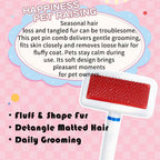 V‑Shaped Steel Pin Pet Grooming Comb, Gentle Loose Hair Remover, Daily Grooming Brush for Cats & Small Dogs