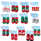 Christmas Anti-Slip Dog Socks, 3 Sets (12 Pcs Total), 15 Holiday Patterns For Puppy Medium Large Dogs