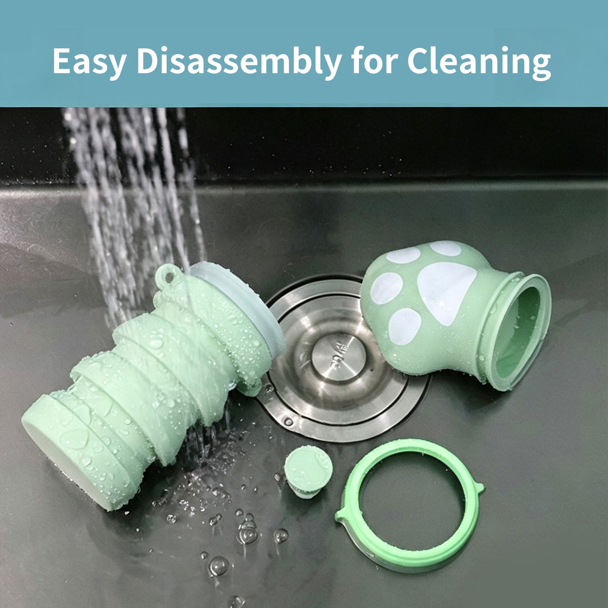 Collapsible Silicone Pet Travel Water Bottle | Portable Dog Water Dispenser for Walking Hiking Outdoor Trips