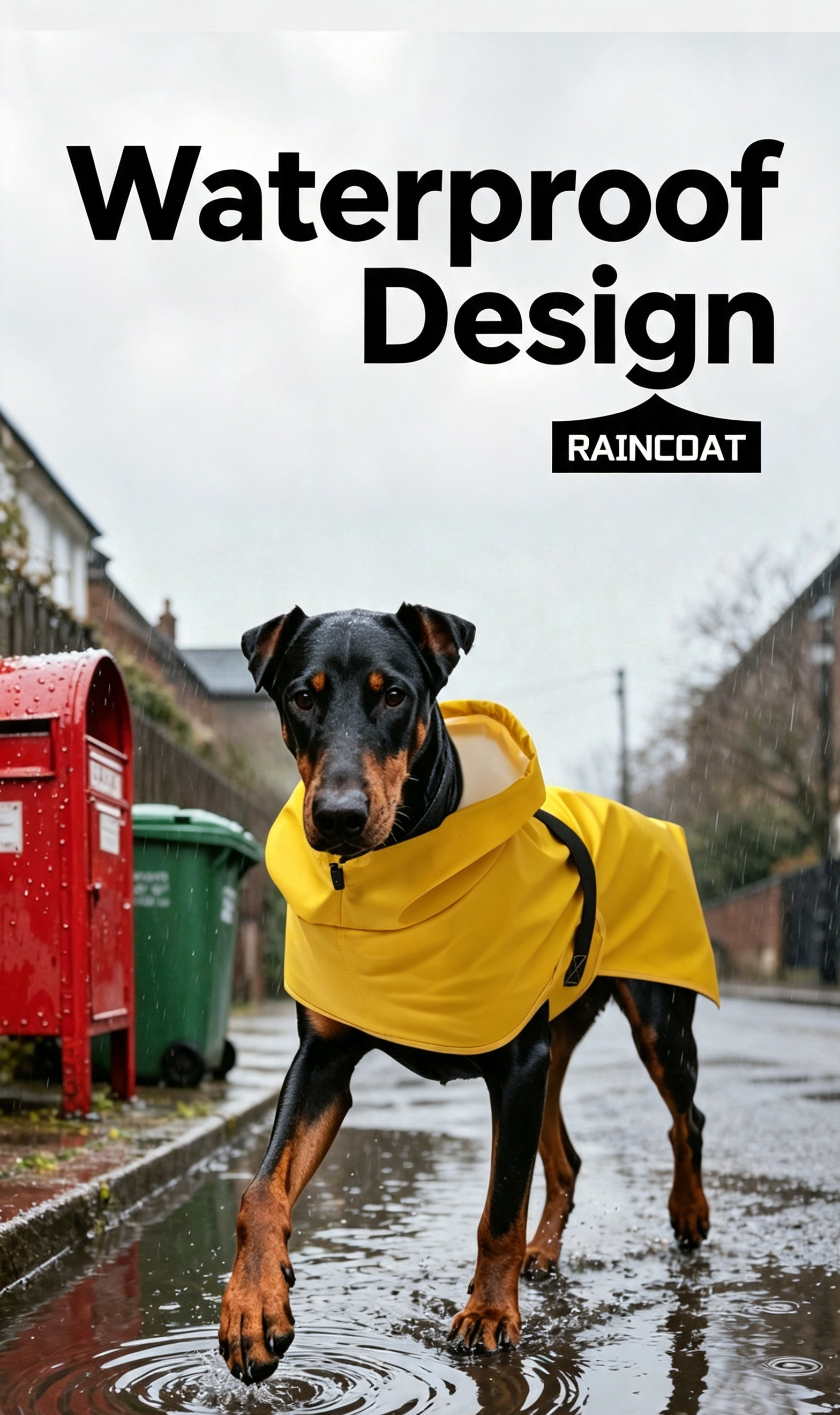Waterproof Dog Raincoat with Leash Hole, Nano Waterproof Layer, Available in Yellow & Army Green, Sizes M-4XL