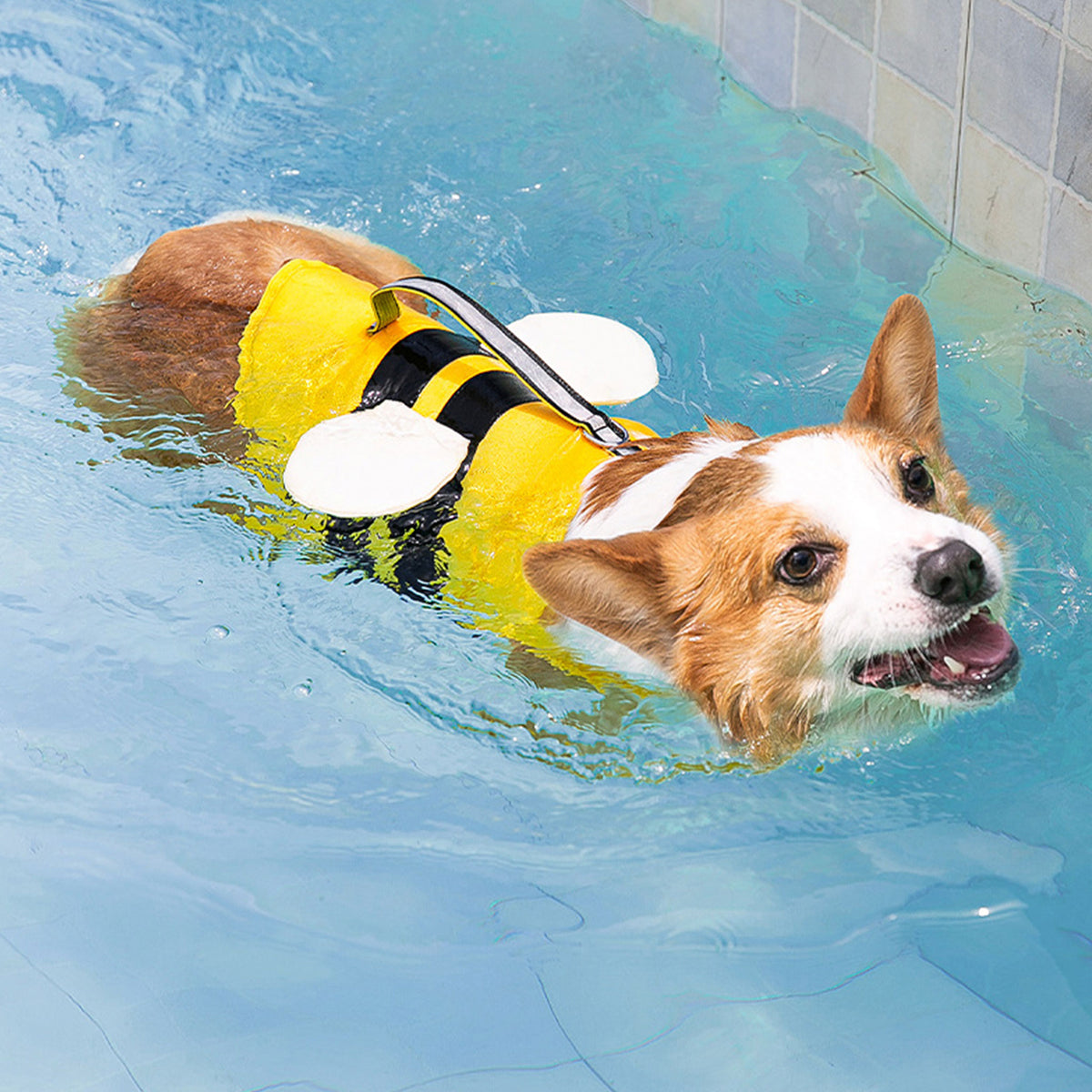Cute Cartoon Dog Life Jacket | Bee, Duck & Crocodile Pet Swim Vest with Head Support, Reflective Rescue Handle & Leash D-Ring