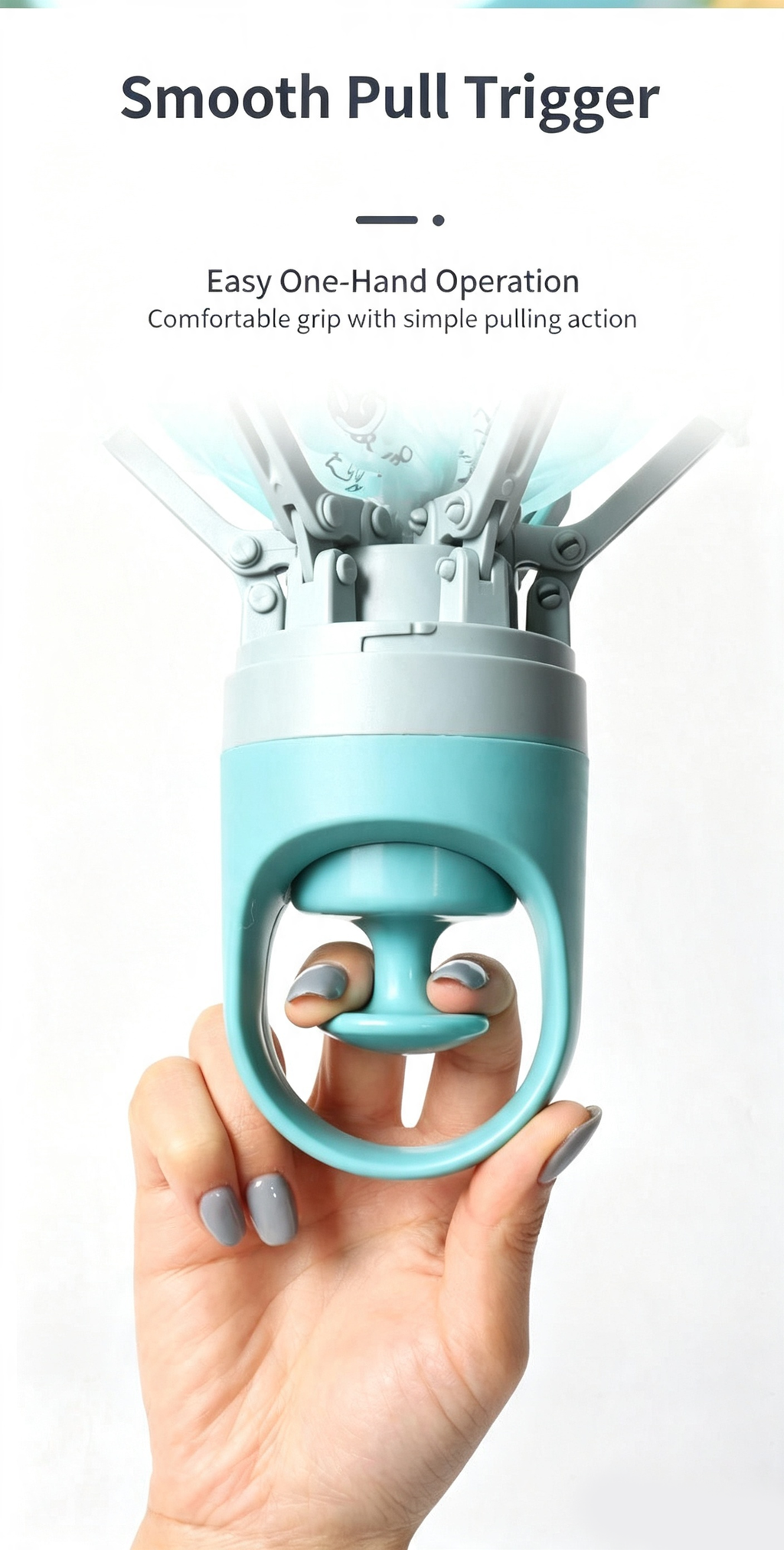 Foldable 6-Claw Pet Pooper Scooper, Cup-Shape Portable Waste Grabber with Built-in Waste Bag Dispenser, Zero-Contact Dog & Cat Poop Picker for Outdoor Walking