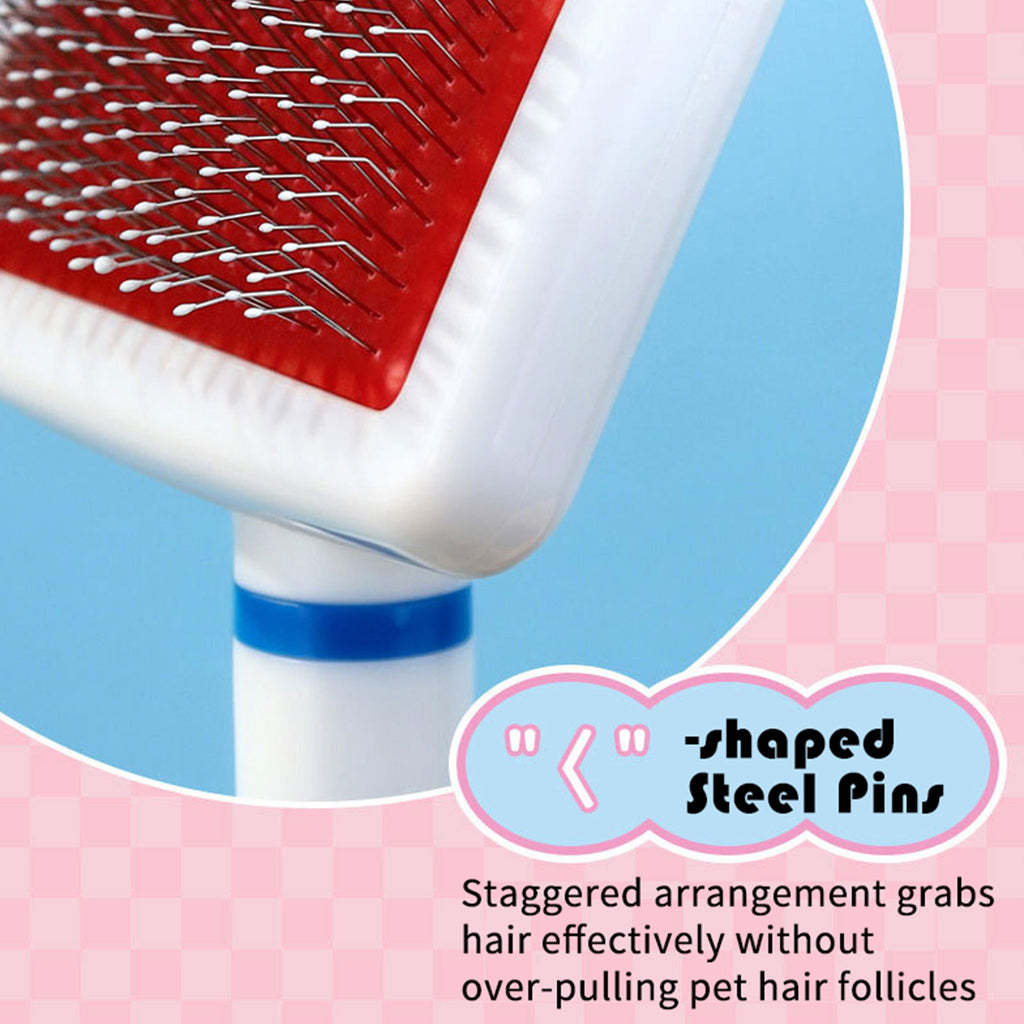 V‑Shaped Steel Pin Pet Grooming Comb, Gentle Loose Hair Remover, Daily Grooming Brush for Cats & Small Dogs