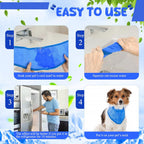 Adjustable Pet Cooling Neck Scarf, Reusable Evaporative Cool Wrap for Dogs & Cats, Velcro Fastener, Multi‑Purpose Neck or Head Wear, S/M/L Sizes
