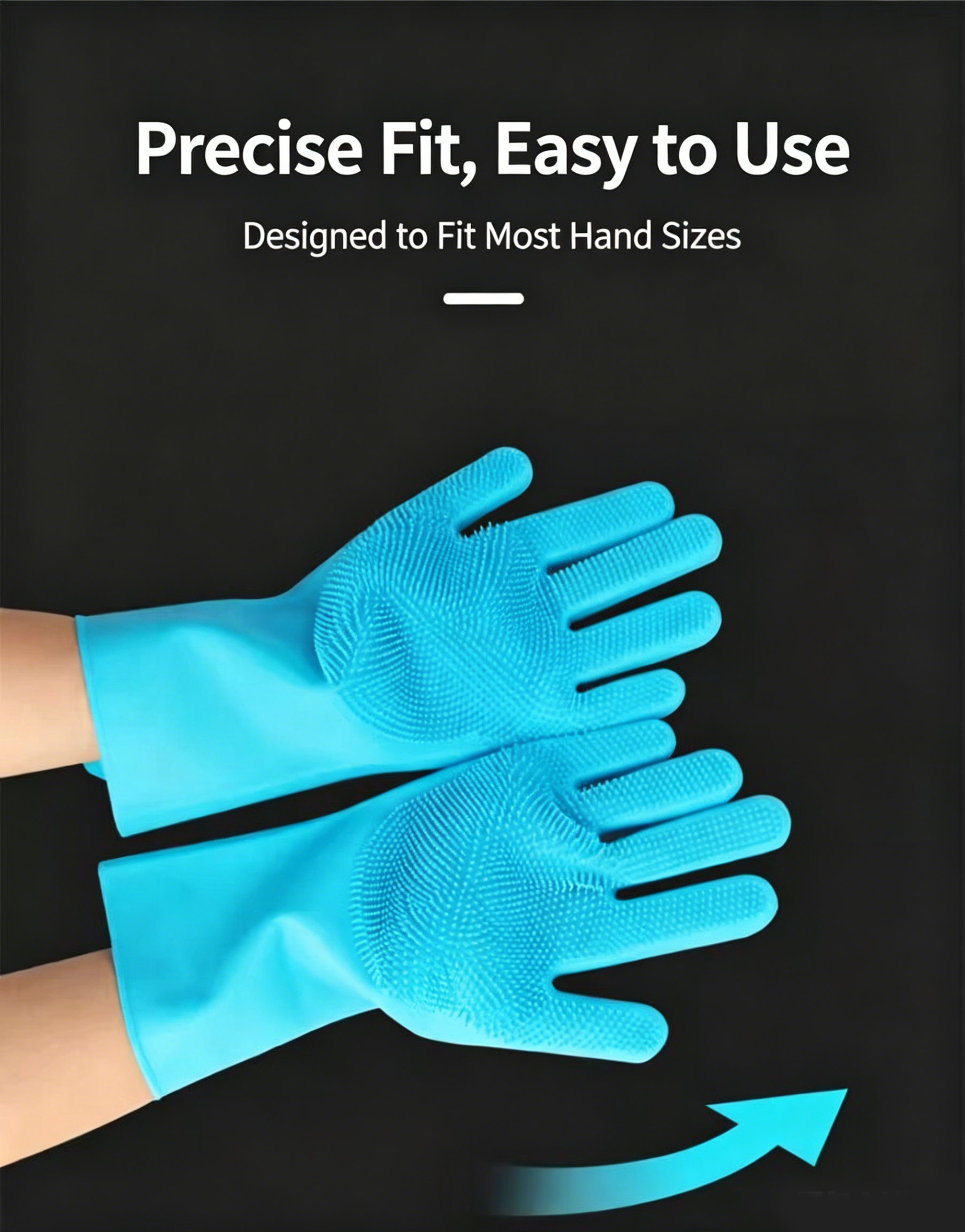 Thickened Silicone Pet Grooming Gloves, Up to 3000 Soft Massage Bristles, Dog Cat Bathing Brush Glove, Splash‑Resistant Deshedding Glove for Long & Short Haired Pets
