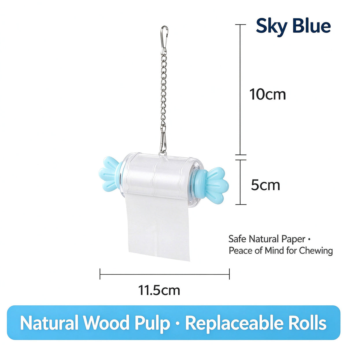 Candy-Style Bird Shredding Toy – Refillable Paper Roll Chew Toy for Parakeets, Cockatiels & Lovebirds