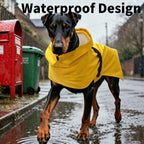 Waterproof Dog Raincoat with Leash Hole, Nano Waterproof Layer, Available in Yellow & Army Green, Sizes M-4XL