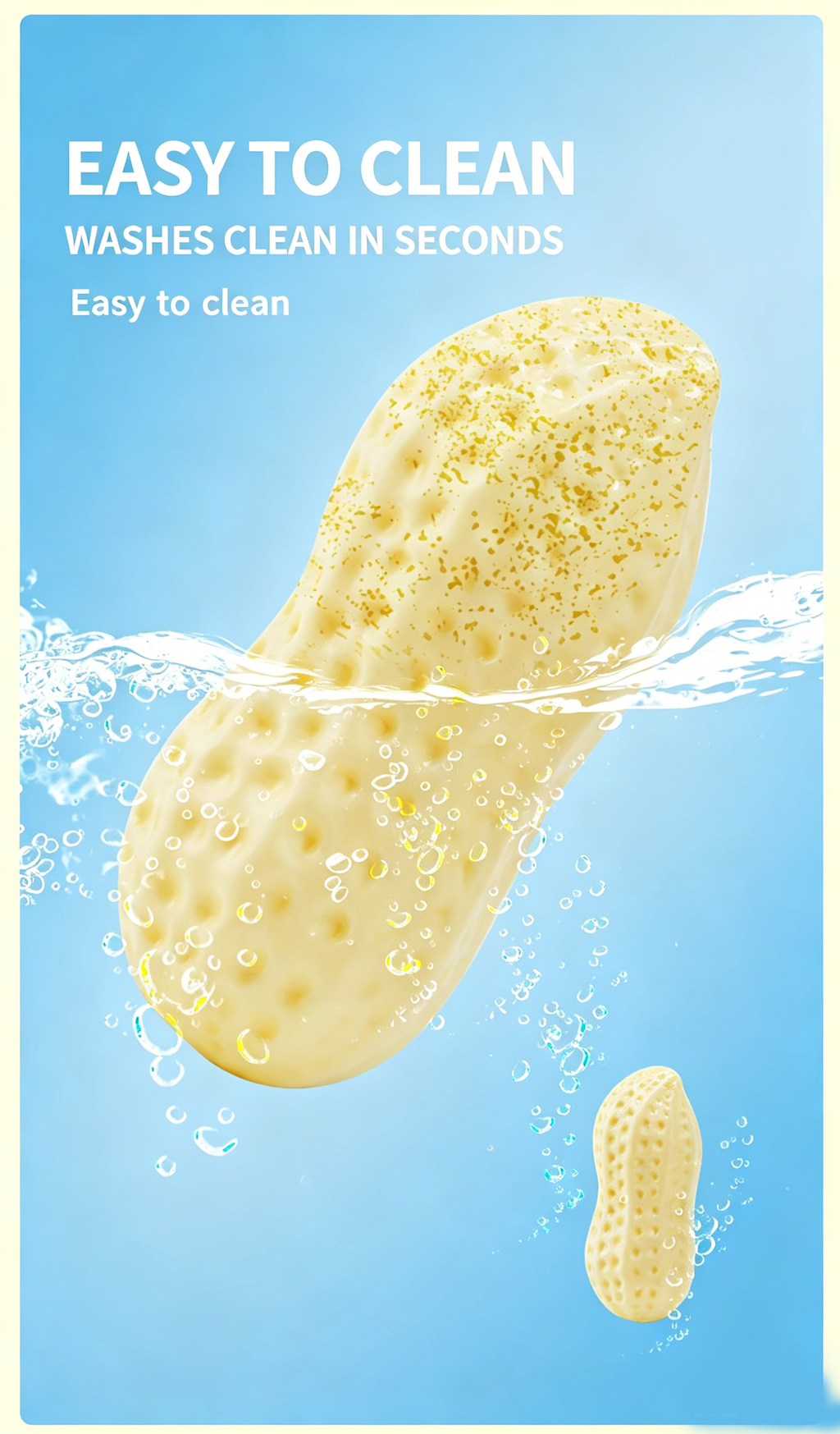 Squeaky Peanut Dog Chew Toy, Non‑Toxic Food‑Safe TPR Milk‑Scented Teething Toy, Interactive Dental Care Toy for Puppy Small Medium Large Dogs