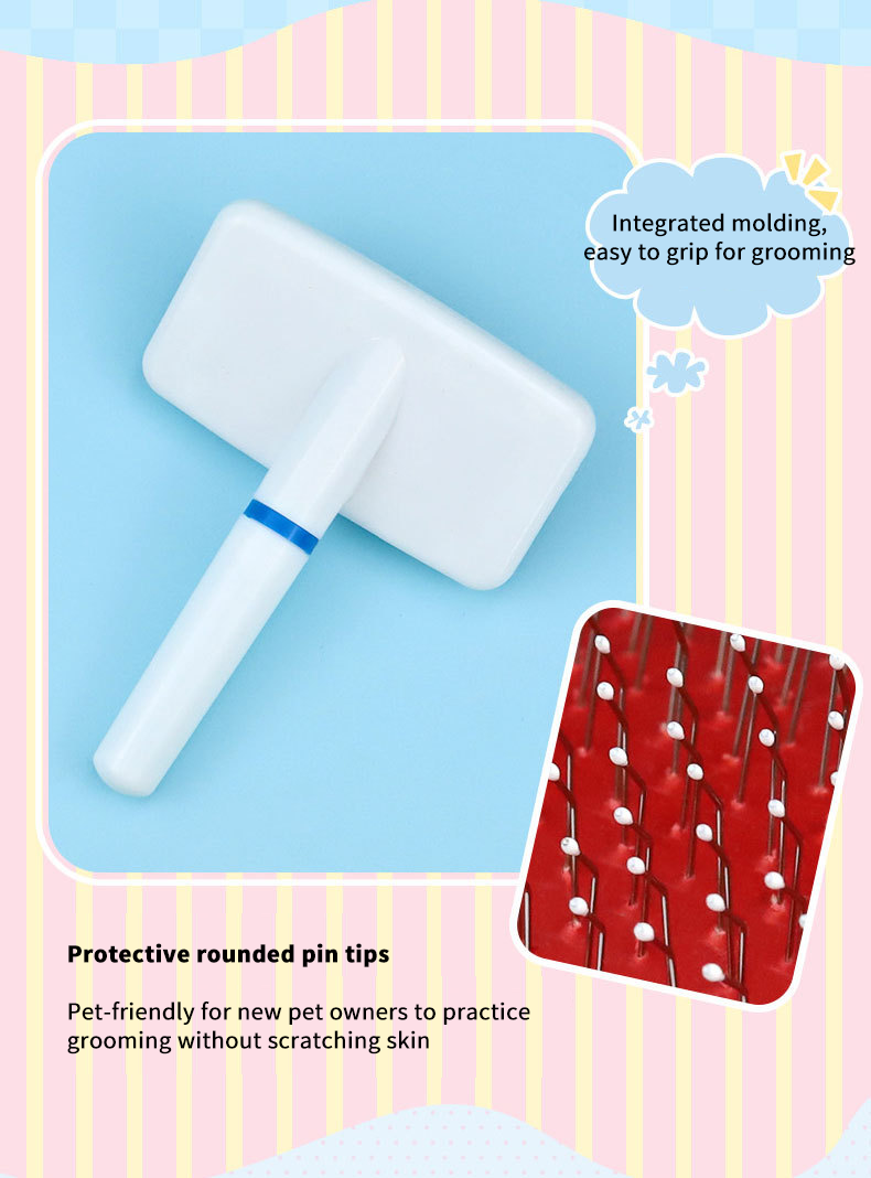 V‑Shaped Steel Pin Pet Grooming Comb, Gentle Loose Hair Remover, Daily Grooming Brush for Cats & Small Dogs