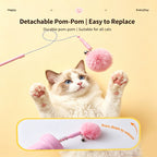 Interactive Electric Cat Teaser — Retractable String Toy with Pom-Pom