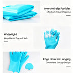 Thickened Silicone Pet Grooming Gloves, Up to 3000 Soft Massage Bristles, Dog Cat Bathing Brush Glove, Splash‑Resistant Deshedding Glove for Long & Short Haired Pets
