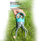 Foldable 6-Claw Pet Pooper Scooper, Cup-Shape Portable Waste Grabber with Built-in Waste Bag Dispenser, Zero-Contact Dog & Cat Poop Picker for Outdoor Walking