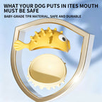 Bouncy Fish Dog Treat Dispenser Toy, Food‑Safe TPR Squeaky Chew Toy, Durable Interactive Molar Toy for Puppies Medium Large Dogs