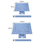 Portable Foldable Outdoor Pet Travel Mat, Reversible Scratch & Wear‑Resistant Water‑Repellent Sleeping Pad for Dogs & Cats, With Carry Handle, Denim Blue & Dark Grey, S/M/L Sizes