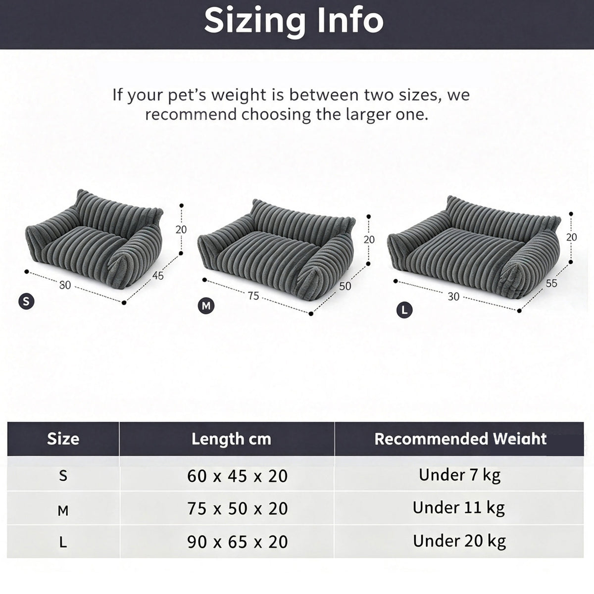 Luxury Removable Washable Mini Pet Sofa Couch, 3 Sizes Soft PP Cotton Sponge Dog Cat Bed