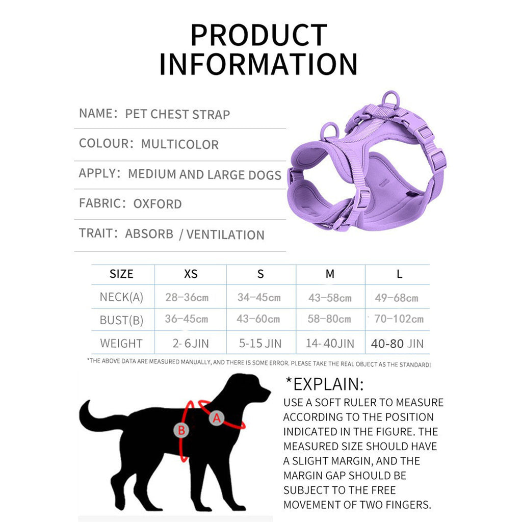 Anti-Escape Anti-Pull Dog Harness 4-Piece Set, Adjustable Breathable Pet Walking Kit with Collar, Leash & Poop Bag Dispenser, 15 Colors Available