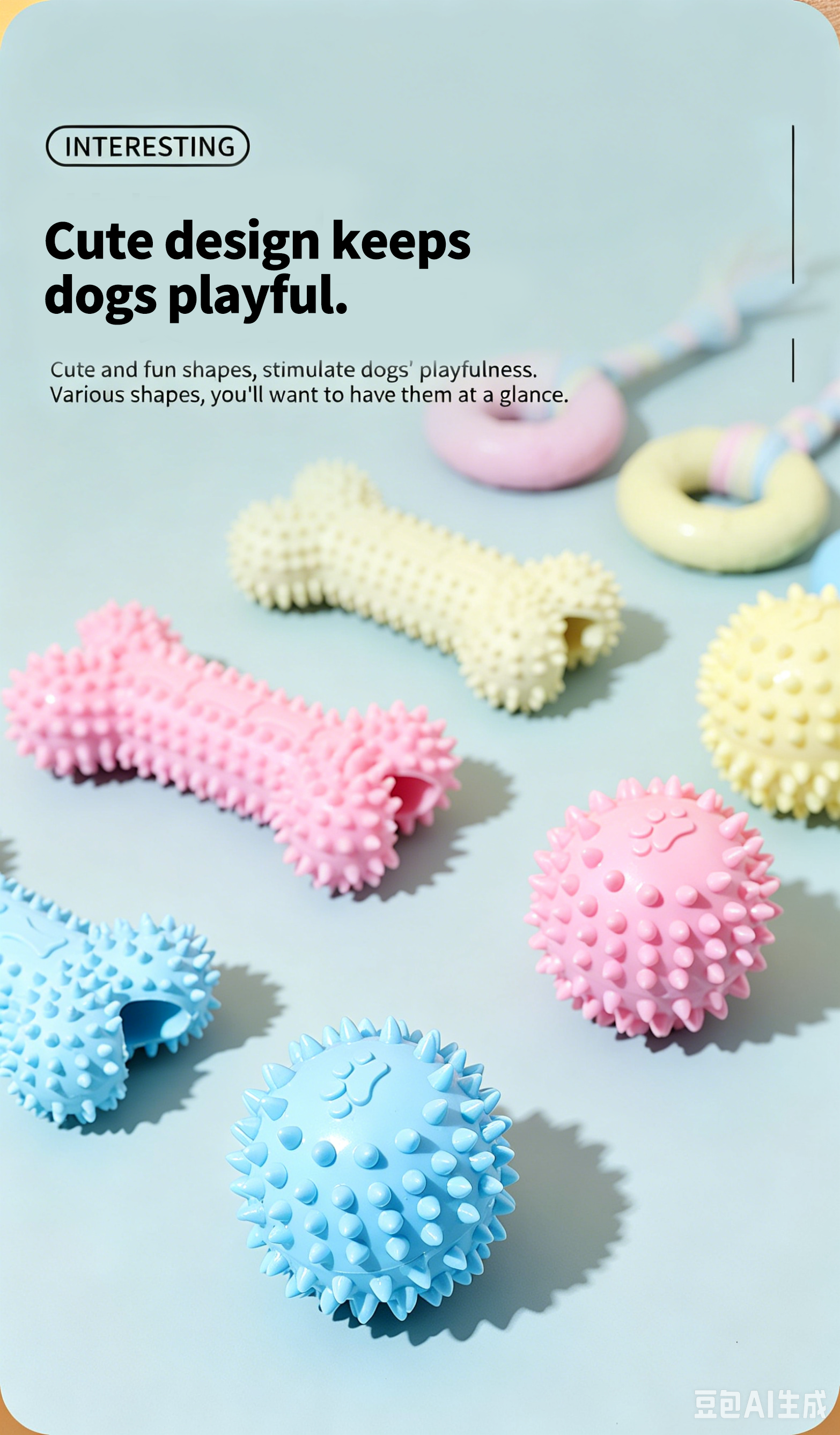 Dog TPR Chew Toy,Macaron Color Teething Stick,Durable Bite‑Resistant Dental Toy for Puppy & Adult Dog,Boredom Relief Interactive Toy