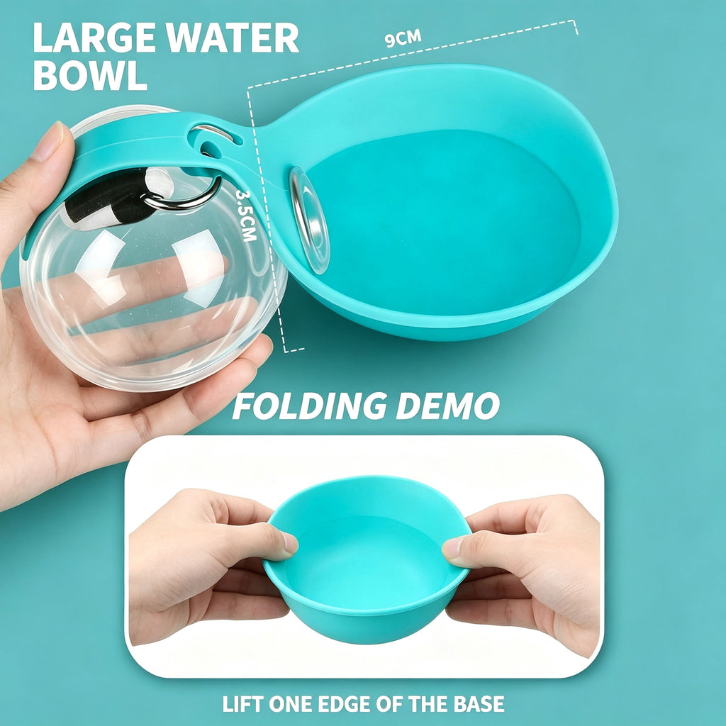 Portable Pet Water Bottle, Spherical Travel Dog Water Cup with Lanyard, Leak‑Proof Outdoor Drinking Dispenser for Walking Hiking Trips for Small Medium Dogs