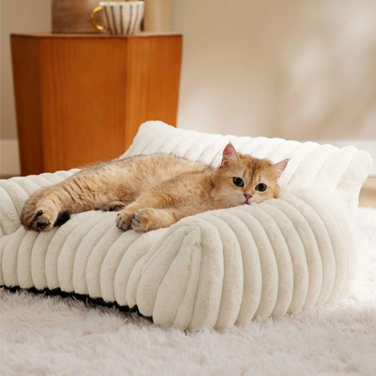 Luxury Removable Washable Mini Pet Sofa Couch, 3 Sizes Soft PP Cotton Sponge Dog Cat Bed