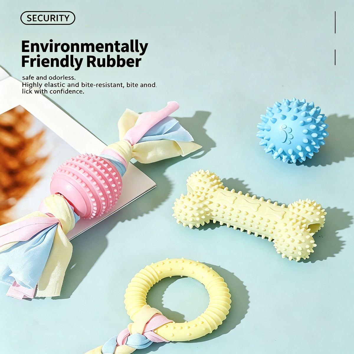 Dog TPR Chew Toy,Macaron Color Teething Stick,Durable Bite‑Resistant Dental Toy for Puppy & Adult Dog,Boredom Relief Interactive Toy
