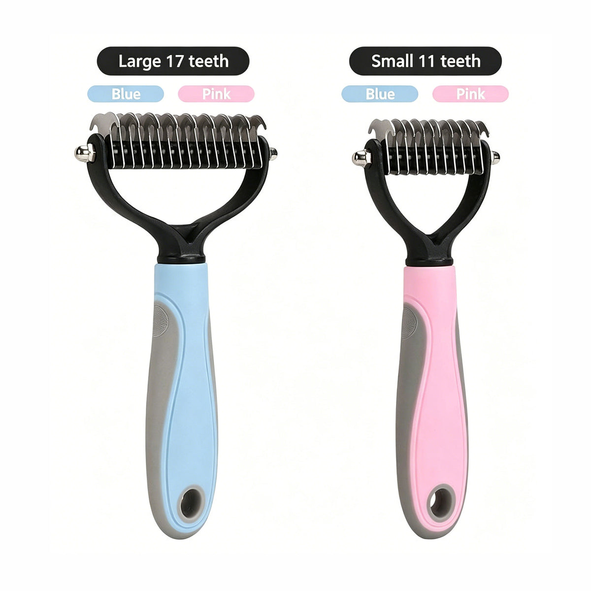 Double‑Sided Pet Dematting Comb for Dogs & Cats, Detangler Tool for Matted Tangled Fur, Summer Grooming & Thinning Brush