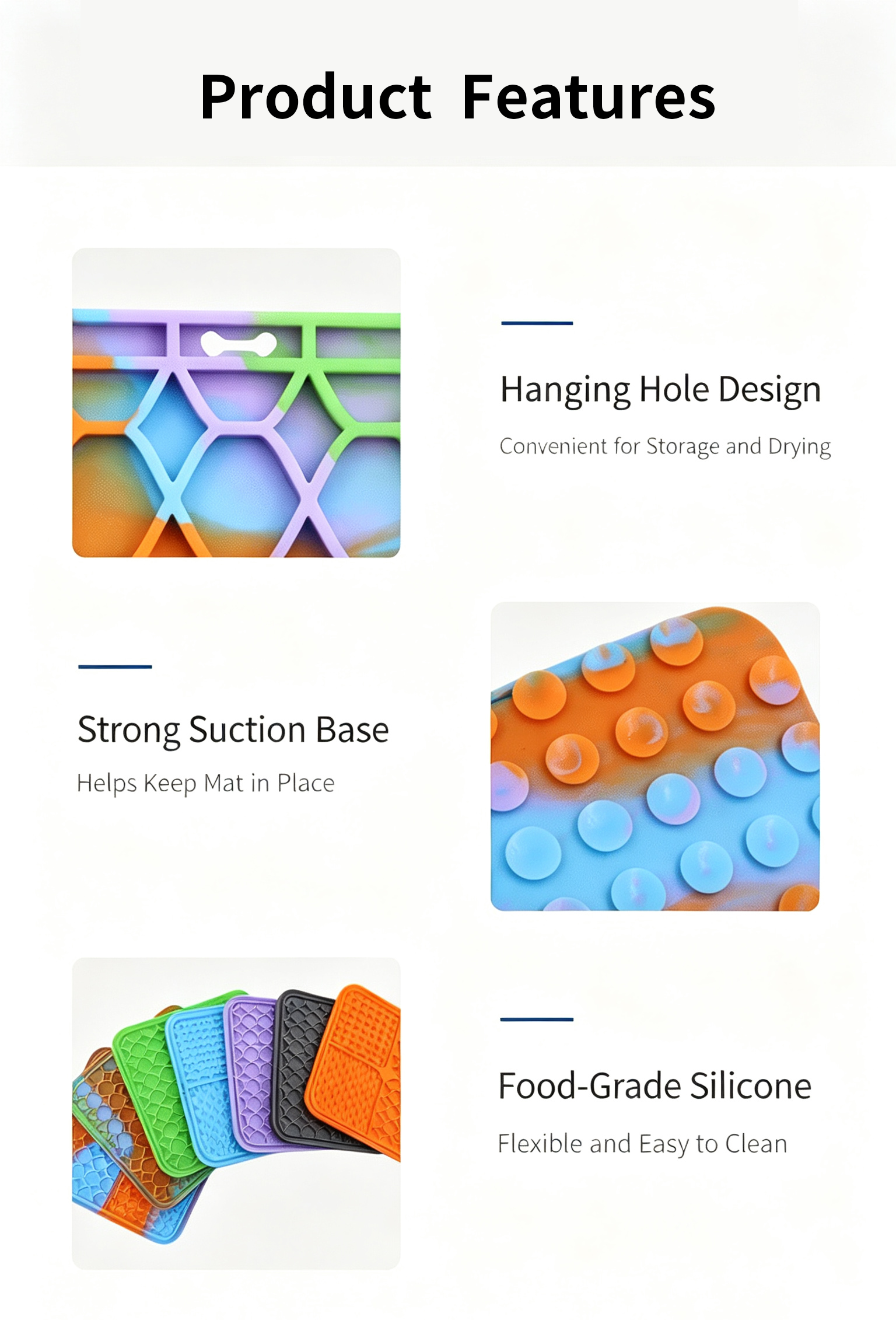 Easter Themed Square Silicone Pet Lick Mat Holiday Printed Suction Anti-Slip Slow Feeder Pad