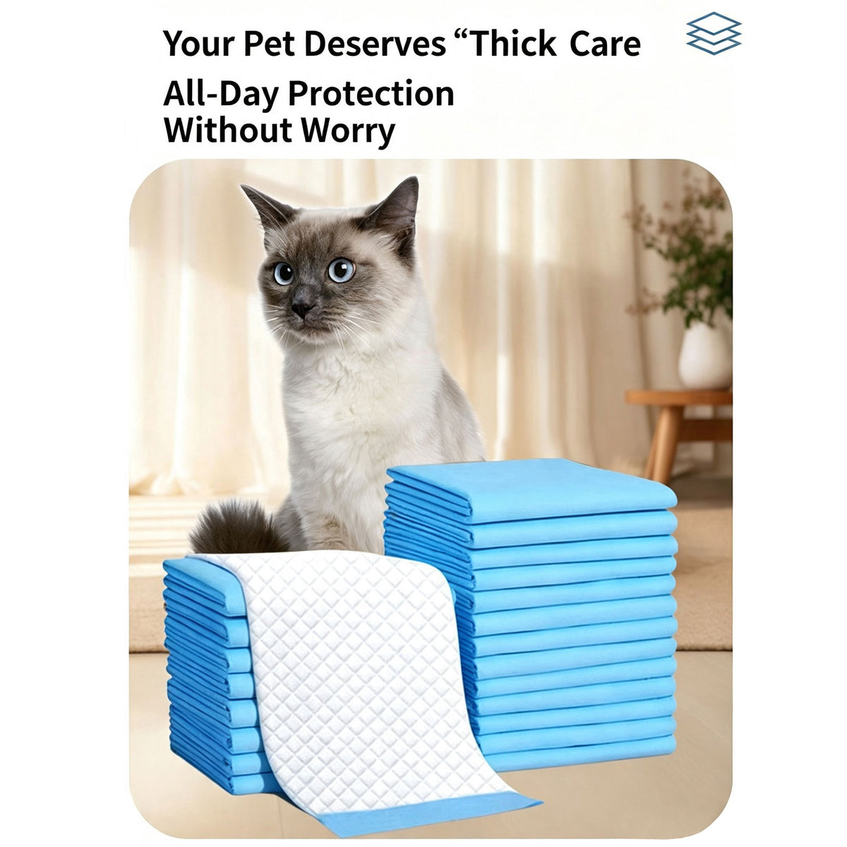 Disposable Pet Training Pads, Absorbent Puppy Pee Pads for Dogs & Cats, Leak-Proof Pet Underpads