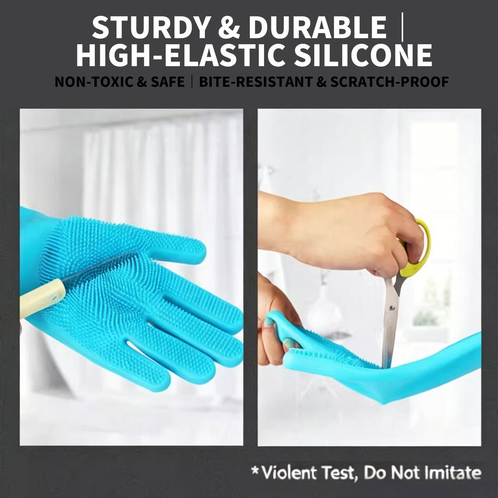 Thickened Silicone Pet Grooming Gloves, Up to 3000 Soft Massage Bristles, Dog Cat Bathing Brush Glove, Splash‑Resistant Deshedding Glove for Long & Short Haired Pets
