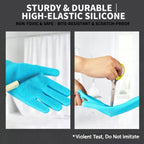 Thickened Silicone Pet Grooming Gloves, Up to 3000 Soft Massage Bristles, Dog Cat Bathing Brush Glove, Splash‑Resistant Deshedding Glove for Long & Short Haired Pets