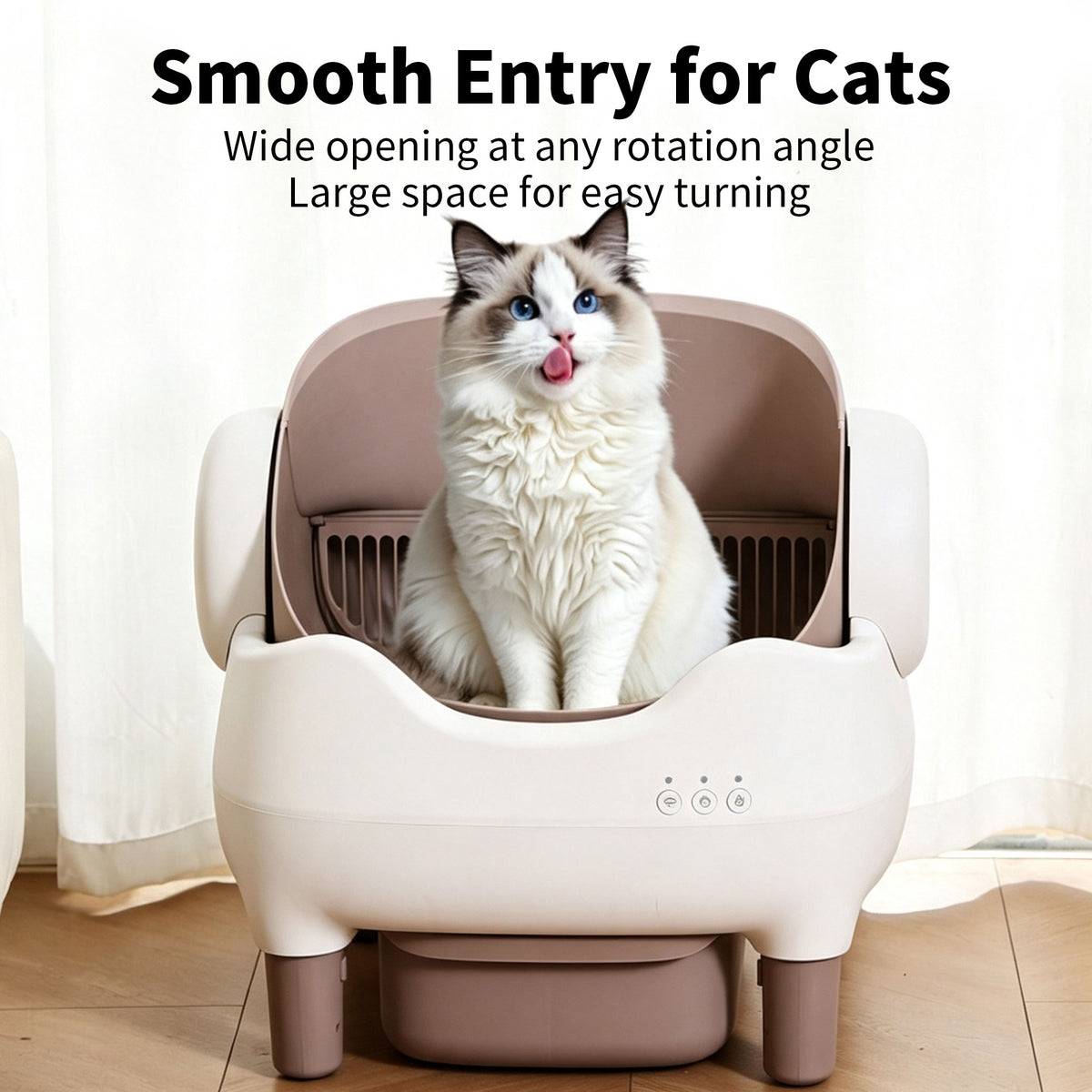 Automatic Self-Cleaning Cat Litter Box — Open Top, APP Control, Odor Control for Large Cats